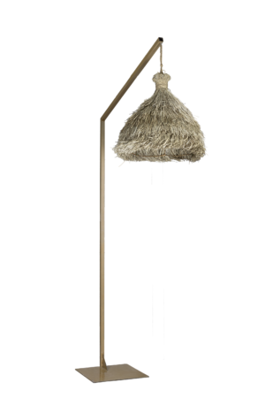 Candeeiro de Ferro Dourado com Abatjour