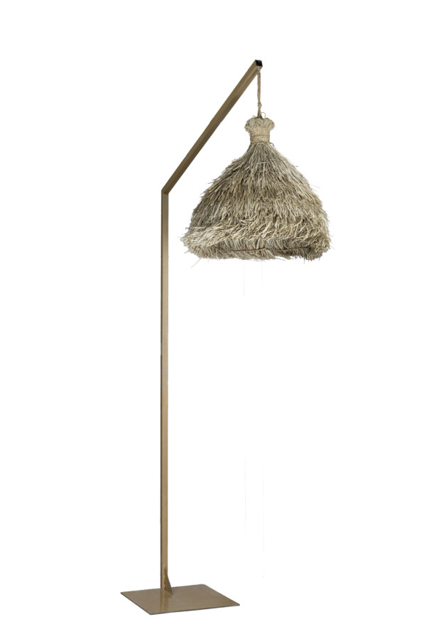 Candeeiro de Ferro Dourado com Abatjour