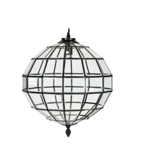 AB23 _ Abtjour de ferro preto com vidro Abatjour de Ferro Preto com Vidro