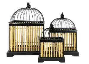 Trio de Gaiolas Decorativas