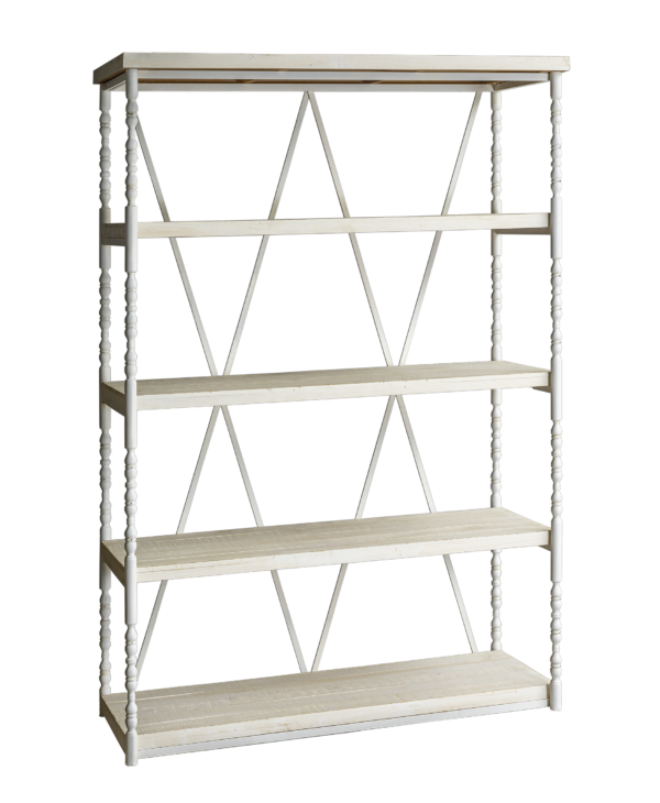 E02 _ Estante Decorativa Branca 1.17x0.45x1.77 Estante Decorativa Branca