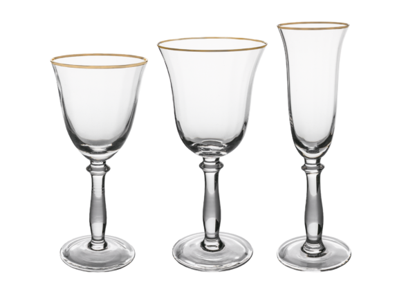 Conjunto de Copos com Friso Dourado