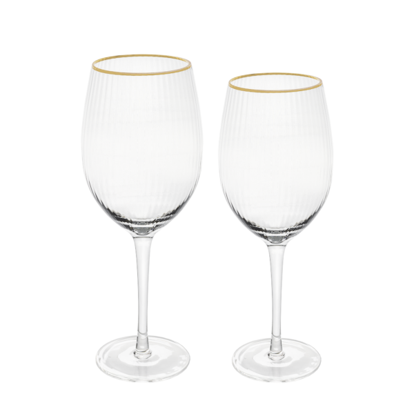 Conjunto de Copos com Friso Dourado Listrado