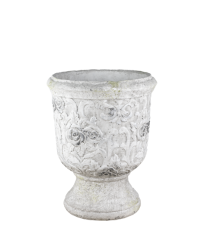 JV04 _ Jarrão Médio Cinza com flores Jarrão Médio Cinza com Flores