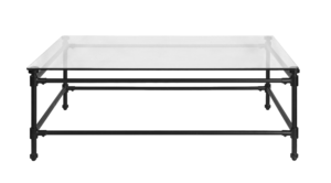 Mesa de ferro com tampo de vidro L02.3