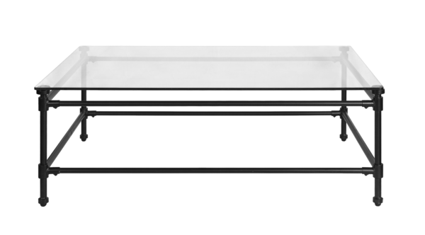 Mesa de ferro com tampo de vidro L02.3