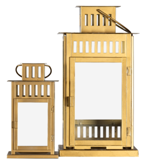 L10 _ Conjunto de lanterna decorativa dourada (set de 2) Conjunto de Lanternas Decorativas Douradas (Set de 2)