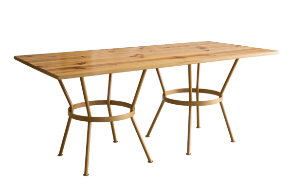 M01 Mesa de Pinho com Rebordo Dourado 2X1M