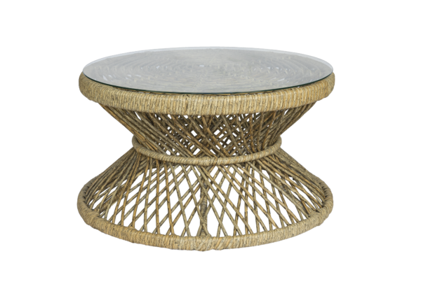 Mesa de Centro Palhinha com tampo de vidro MD06