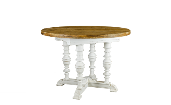 Mesa Decorativa Branca com Tampo de Madeira MD26