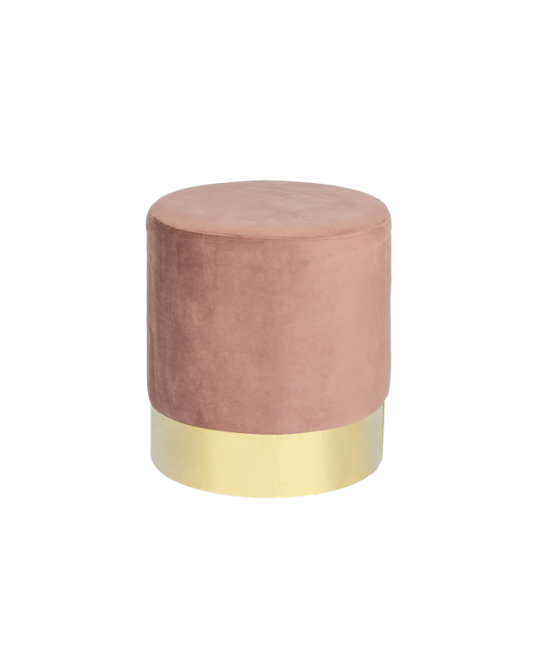 Puff de veludo rosa liso P05