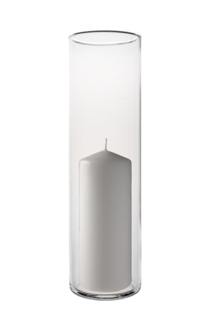 Verrine Cilíndrica com Vela – Alt. 28cm | Diâm. 8cm