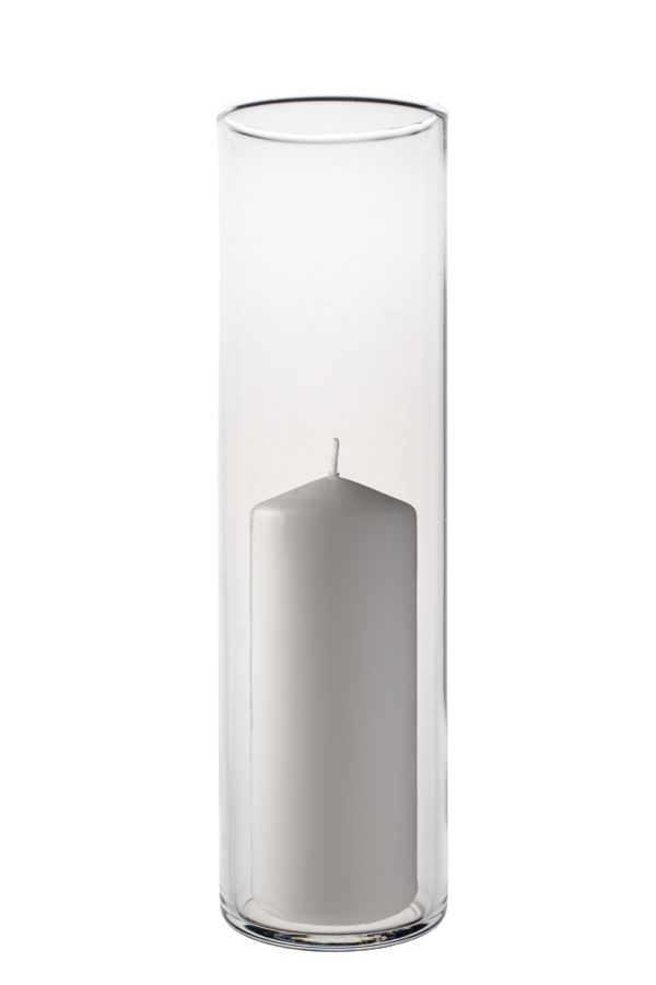 Verrine Cilíndrica com Vela – Alt. 28cm | Diâm. 8cm