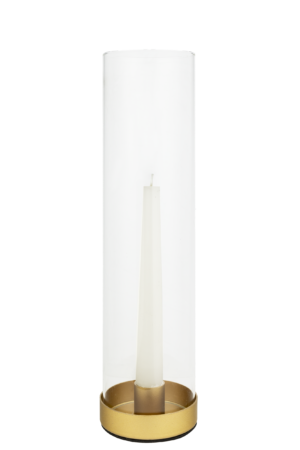 Suporte de Vela com Base Dourada