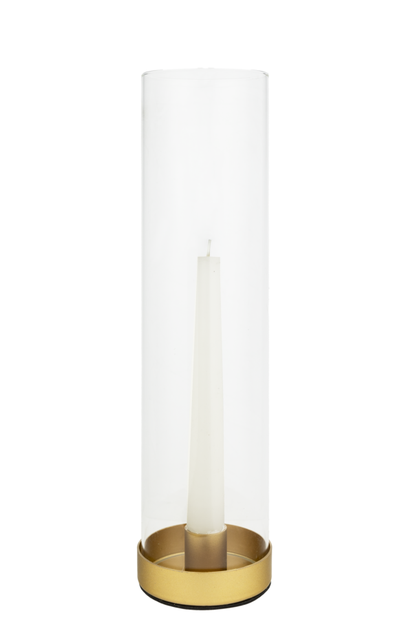 Suporte de Vela com Base Dourada